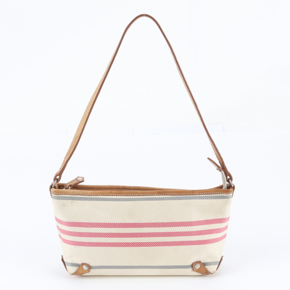 Burberry Border Leather Shoulder Bag, One-Shoulder Tote Handbag for Women
